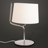 Biurowa lampka z abażurem CHICAGO T0030 Maxlight metal tkanina chrom biała