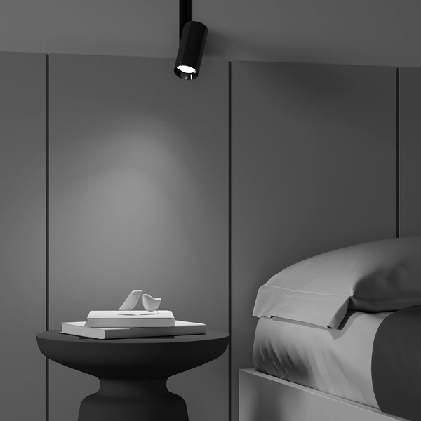 Regulowana 1-fazowa lampa do szynoprzewodu Focus TR004-1-GU10-GF do jadalni grafitowa