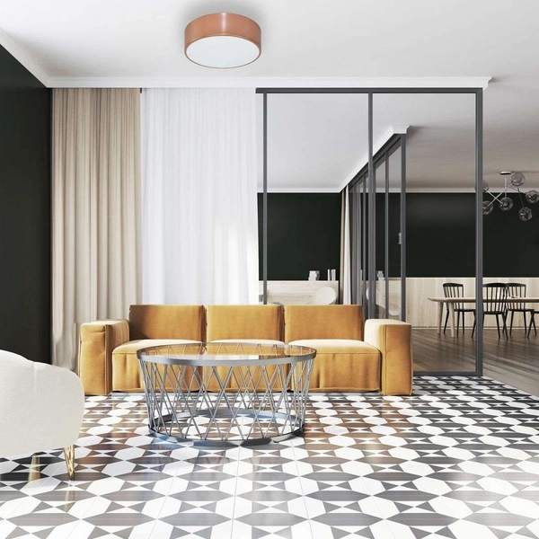 Plafon LAMPA sufitowa Cleo 137623691811 TEAM metalowa OPRAWA okrągła natynkowa różowe złoto