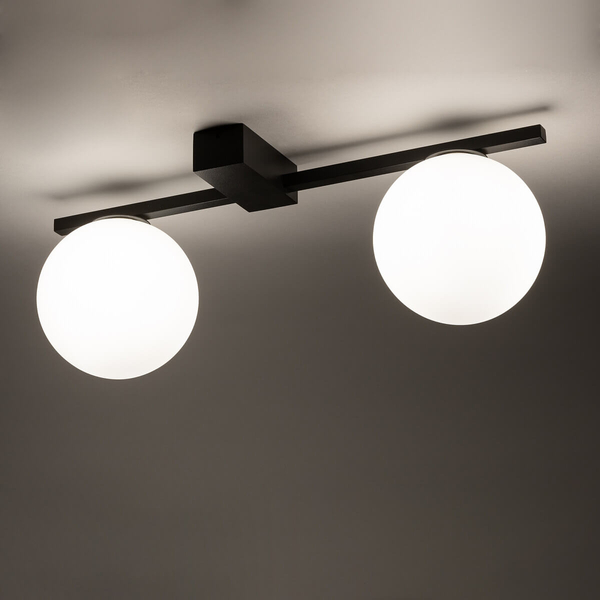 Nasufitowa lampa Pik 10300 loftowa do salonu czarna biała