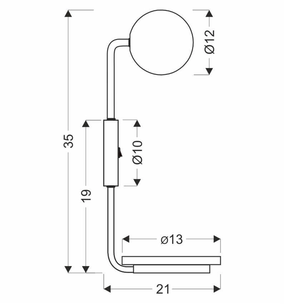 Loftowa lampa ścienna Ponio do gabinetu ball czarna biała