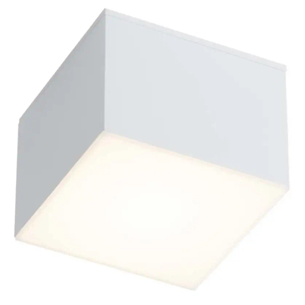 Kwadratowa lampa sufitowa SUWA 7721 kostka metalowa IP44 biała