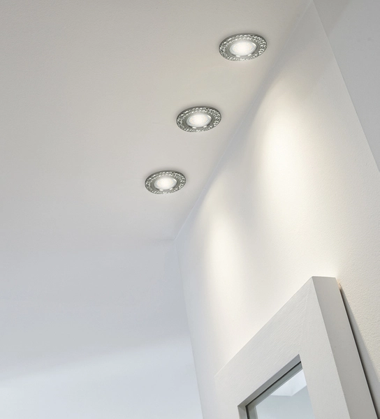 Okrągłe oczko sufitowe 2251042 Candellux kryształki crystals czarne