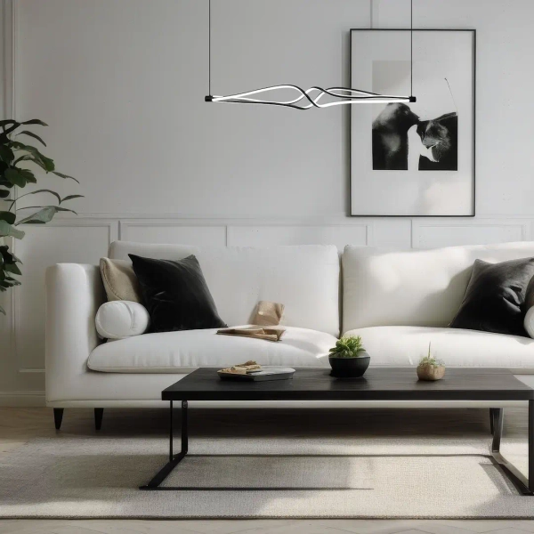 Metalowa lampa wisząca TWISTER ML1189 LED 56W 4000K czarna