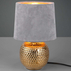 Ceramiczna LAMPA stołowa EUDORA DL011-50821 RL Light abażurowa LAMPKA stojąca nocna szara złota