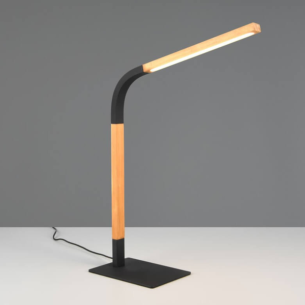 Drewniana lampka gabinetowa Norris 545210132 LED 7W 3000K brązowa czarna