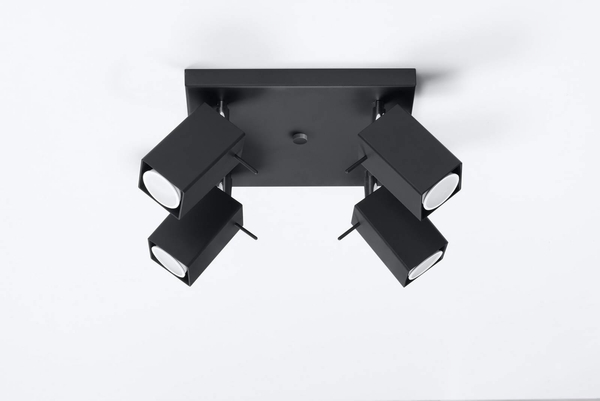 Plafon LAMPA sufitowa SL.0102 reflektorki OPRAWA metalowa czarna