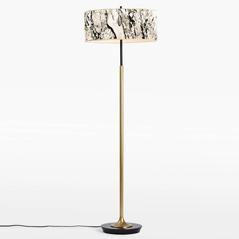 LAMPA podłogowa MARBLE STONE MFLR-6629-601B Abigali marmurowa OPRAWA stojąca czarna złota