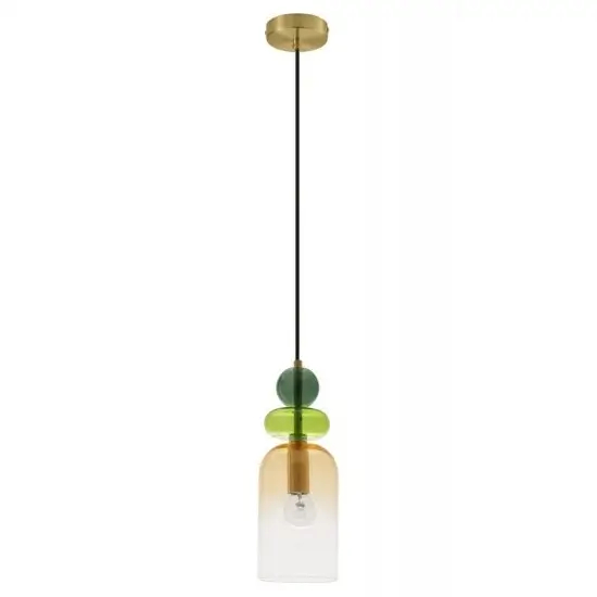Skandynawska lampa wisząca MURANO LE43398 kolorowy przezroczysty złoty