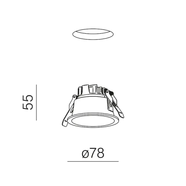 Minimalistyczna lampa wpustowa HOLLOW biała LED 6W 3000K IP44 do łazienki 38055-M930-FW-00-13