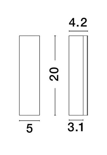 Prostokątna lampa ścienna Cerro do pokoju LED 12W 3000K czarna