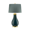 Lampa stołowa QN-HAVERING-TL biurkowa turkusowa złota