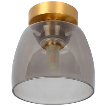 Łazienkowa LAMPA sufitowa TYLER  30164/01/02 Lucide szklana OPRAWA skandynawska IP44 mosiądz przydymiona