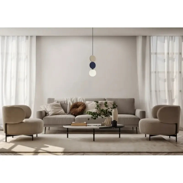 Lampa wisząca do kuchni Andrea PND-59779C-1S-MLTI beżowa czarna