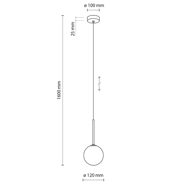 Zwisowa lampa nad stół kuchenny Martin 4502 kula czarna biała