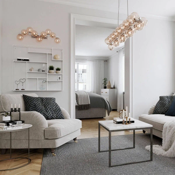 Lampa wisząca nad stół Splendor 4200960-5503 kulista szklana bursztynowa