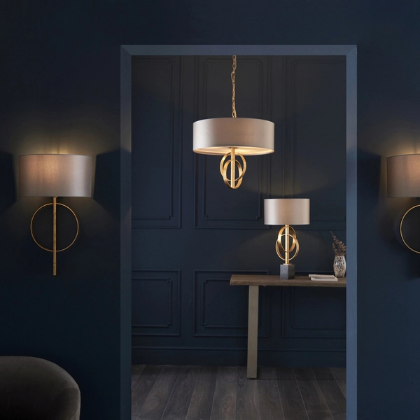 Designerska lampa stołowa ringi L&-195213 Light& czarny marmur złota