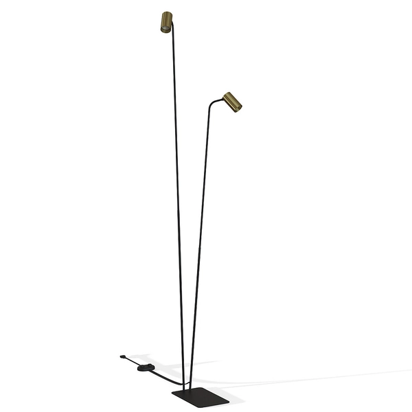 Stojąca lampa podłogowa Mono 7712 metalowa do salonu czarna złota