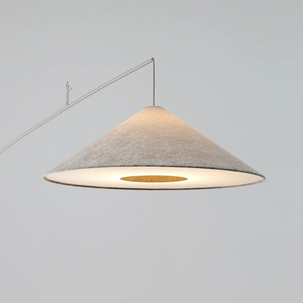 Podłogowa lampa POISE 11686 tkaninowa stożek beżowa