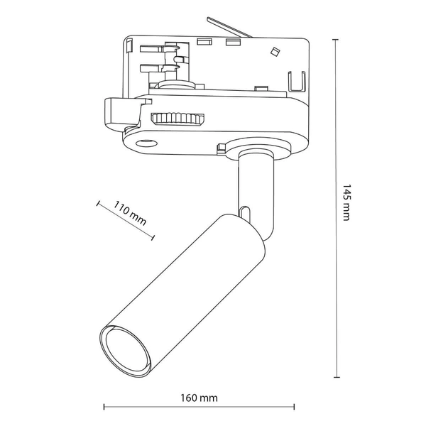 Lampa reflektor spot szynowy Tracer 4846 TK Lighting trójobwodowy tuba biała