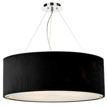 Okrągła lampa wisząca Zaragoza ZAR0622 Dar Lighting abażurowa czarna chrom