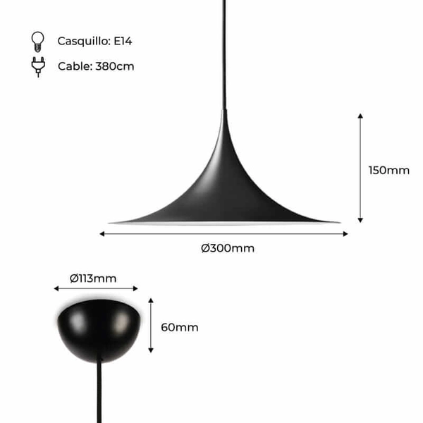Lampa zawieszana nad stół Oslo ABR-OSLO-B Abruzzo stożek czarna