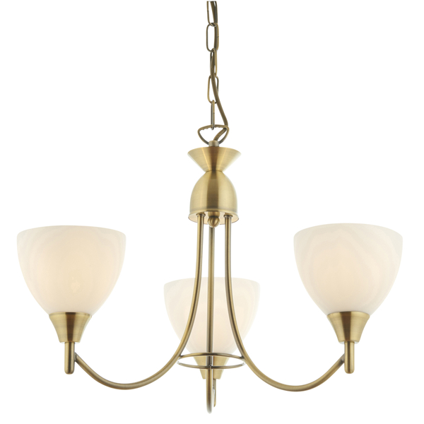Lampa wisząca Alton 1805-3AN Endon potrójny szklany kielich mosiądz