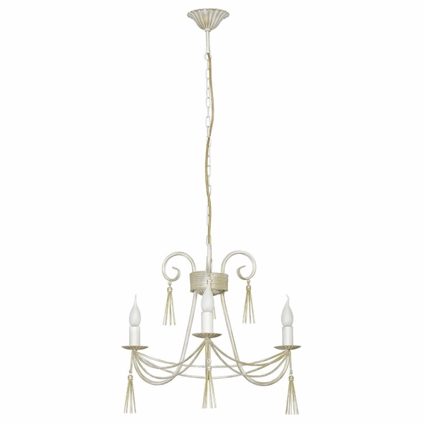 Łańcuchowy żyrandol Twist 4983 świecznikowa metalowa biała złota