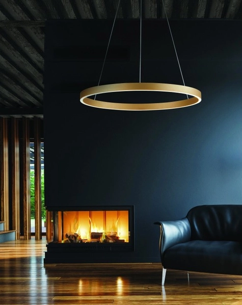 Lampa ring ledowa wisząca Andrea AZ5105 100W złota