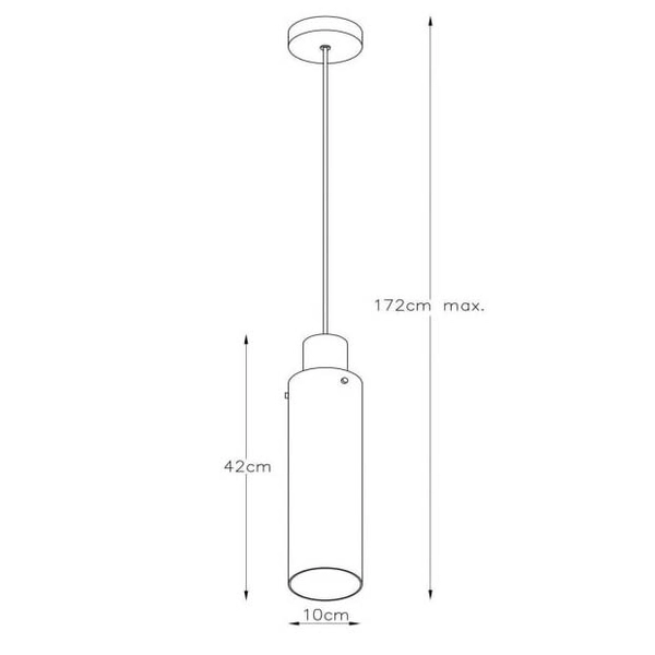 Szklana lampa wisząca Orlando 74404/01/65 loftowa tuba czarna