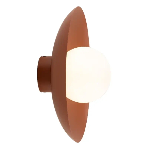 Ścienna lampa do salonu Slate 10937 mleczna kula metalowy ceglany