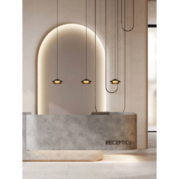 Stożkowa lampa wisząca 25347 LED 9W 3000K metalowa czarna złota