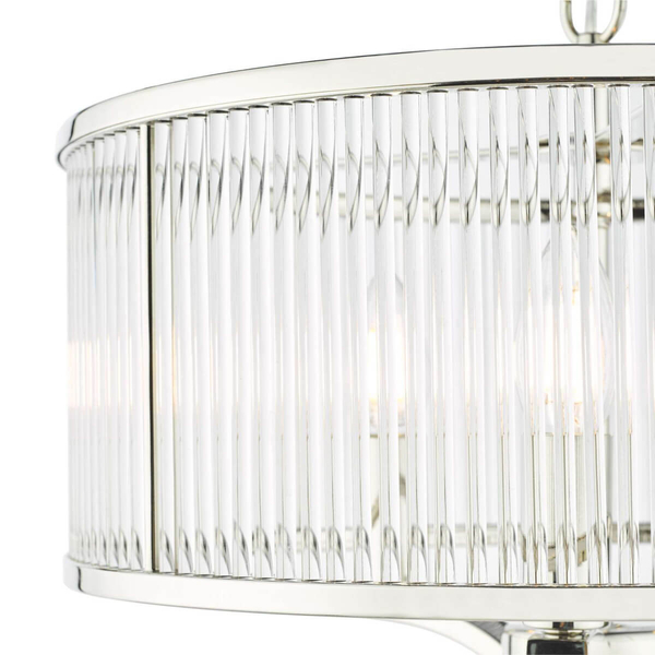 Szklana lampa wisząca Evelyn EVE0338 do jadalni srebrny przezroczysty