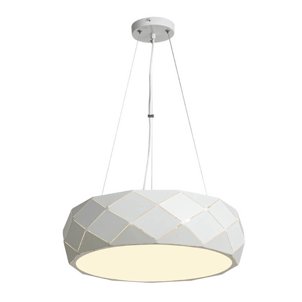 LAMPA wisząca REUS LP-8069/1P WH Light Prestige geometryczna OPRAWA okrągła zwis metalowy biały