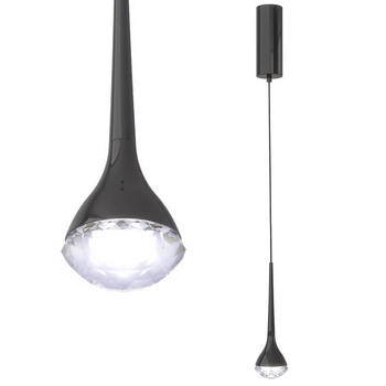 Ledowa lampa wisząca Crima OR84795 LED 6W 3000K łezka szklana czarna