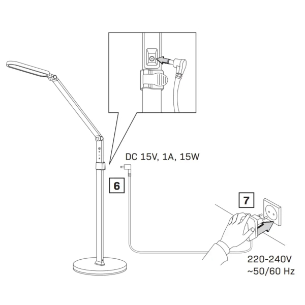 Podłogowa lampa do biura Ferrara 327369 LED 13W 3000-6000K regulowana biała