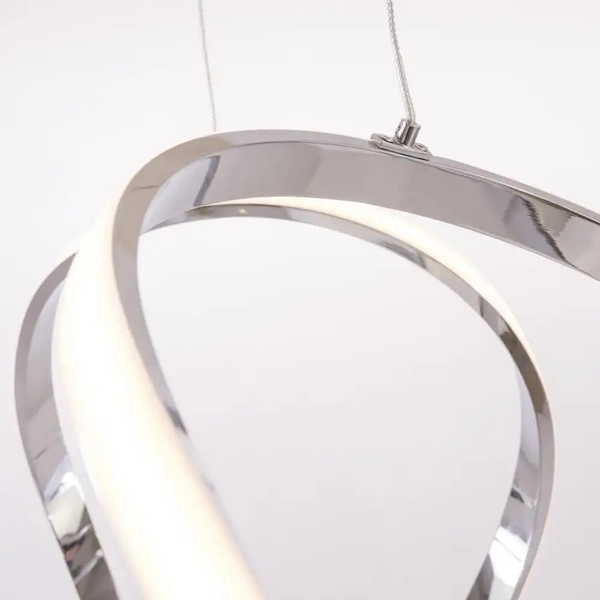 Designerska lampa wisząca Tokyo P01663CH Cosmolight LED 44W 3000K metal biała srebrna