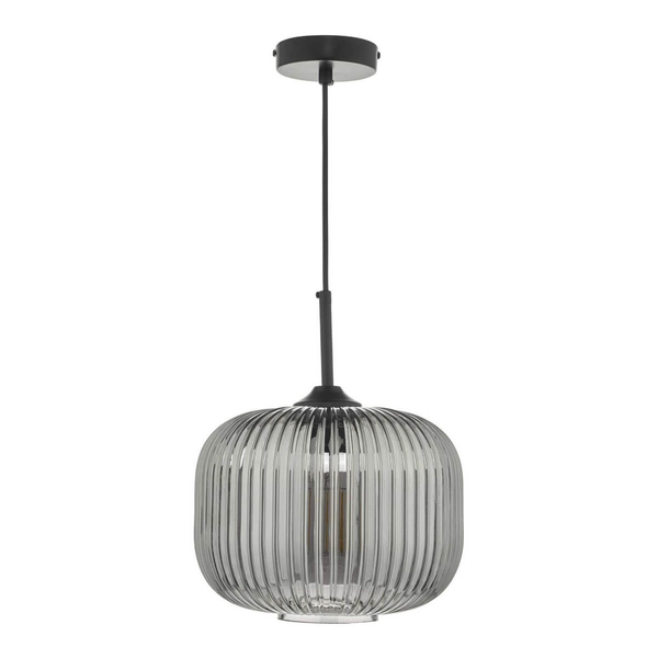 Loftowa lampa wisząca Demarius DEM0110 szklana przydymiony czarny