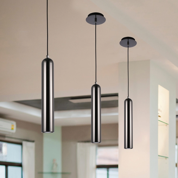 Kuchenna lampa zwisowa Tubo AZ1236 Azzardo tuba czarna chrom