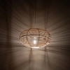 Okrągła lampa wisząca Rattan 11153 Nowodvorski klatka cage japandi drewniana metalowa biała