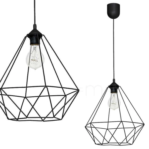 LAMPA wisząca BASKET 7216 Milagro metalowa OPRAWA druciana ZWIS klatka loft szara