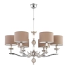 Pałacowy żyrandol do sypialni Tivoli TIV-ZW-6 (N) abażury beżowe nikiel