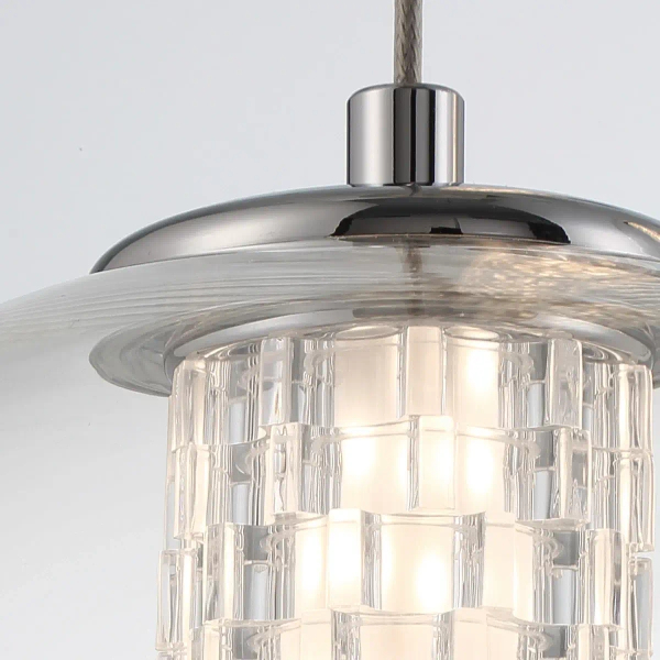 Szklana lampa wisząca kula Atomo QN-ATOMO-1P-PC LED 9W 3000K srebrny