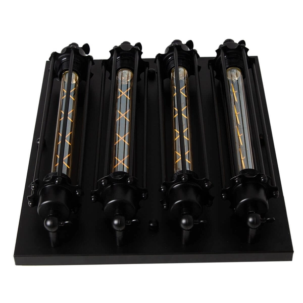 Plafoniera Retro ABIGALI-KRN4E27 Abigali kwadratowa do kuchni czarna