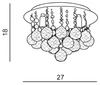 Sufitowa lampa glamour Bolla okrągła z kryształkami chrom