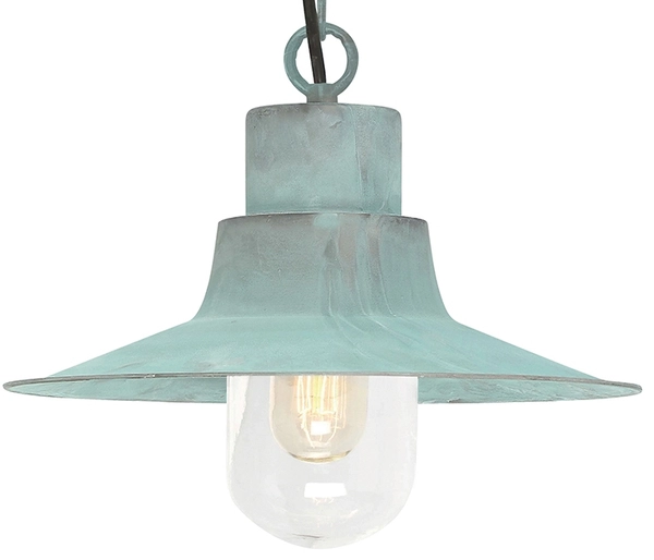 Oprawa wisząca do ogrodu SHELDON-CH-V Elstead z łańcuchem zielona