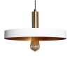 Okrągła lampa wisząca Dario ABR-LWO-DARIO-B metalowa biała złota