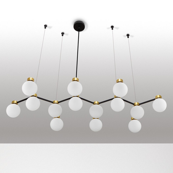 Wielopunktowa lampa wisząca CAMINOS LE44545 kule złota czarna biała