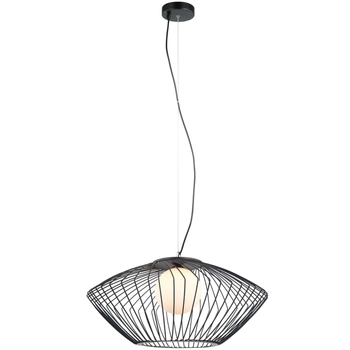 Industrialna LAMPA wisząca ZENO MDM-3844-1 BK Italux metalowa OPRAWA druciany ZWIS szklana kula ball czarna