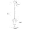 Wisząca LAMPA zewnętrzna Standard K-5009H czarny/złoty Kaja klasyczna OPRAWA metalowa ZWIS na łańcuchu IP44 czarny złoty